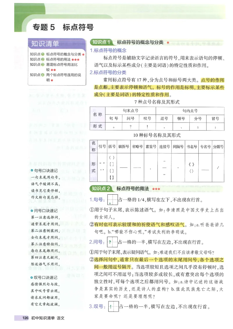 2025版53初中知识清单语文_初中全科《53初中知识清单》2025版