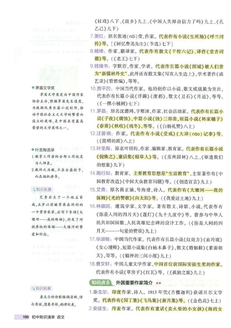 2025版53初中知识清单语文_初中全科《53初中知识清单》2025版