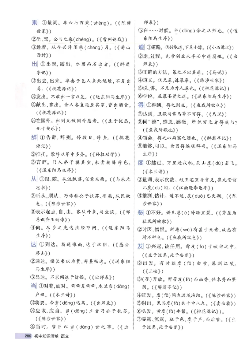 2025版53初中知识清单语文_初中全科《53初中知识清单》2025版