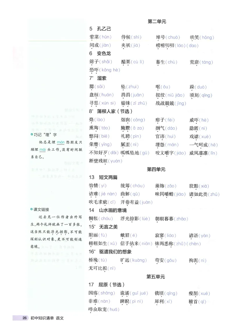 2025版53初中知识清单语文_初中全科《53初中知识清单》2025版