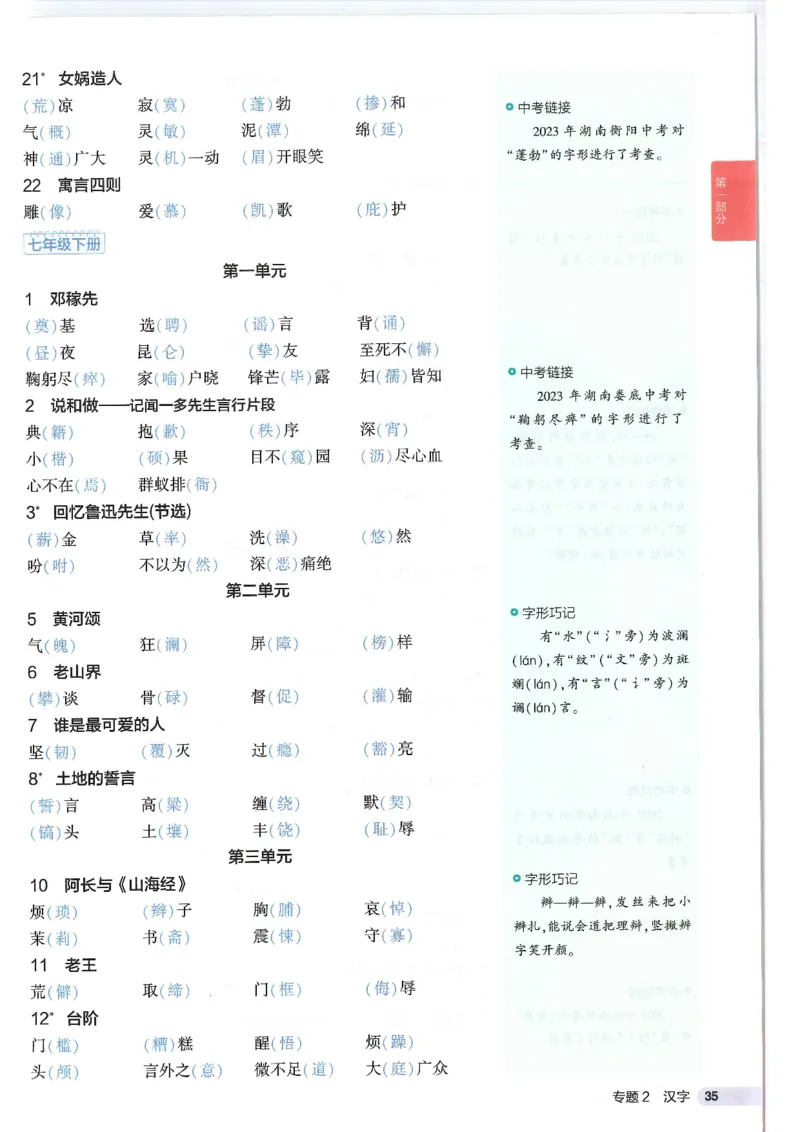 2025版53初中知识清单语文_初中全科《53初中知识清单》2025版
