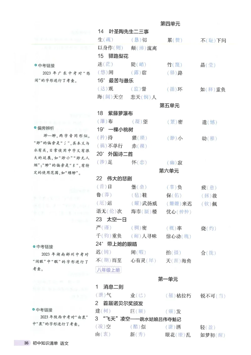 2025版53初中知识清单语文_初中全科《53初中知识清单》2025版