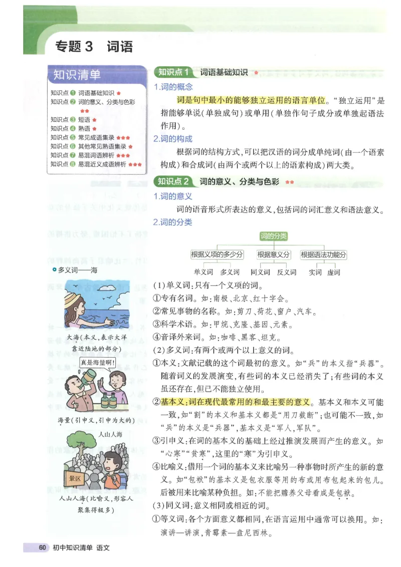 2025版53初中知识清单语文_初中全科《53初中知识清单》2025版