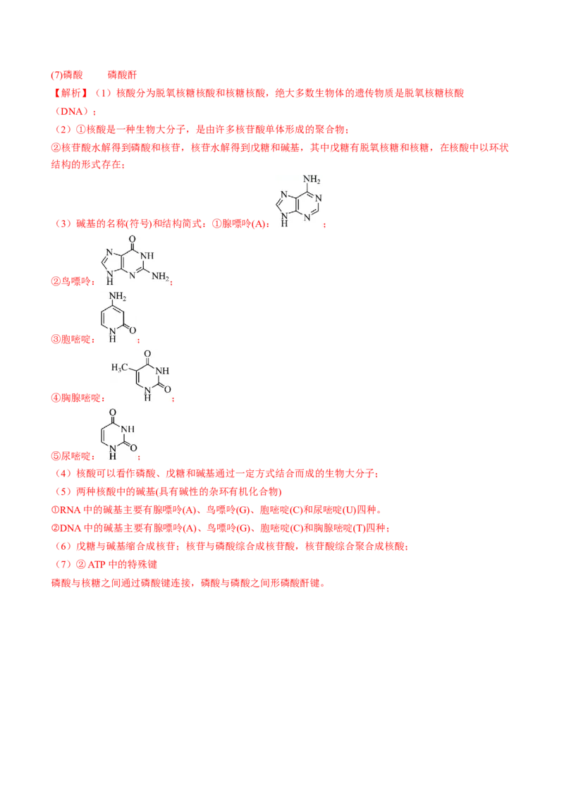 第四章生物大分子单元测试&middot;考点卷-（人教版2019选择性必修3）（解析版）_高化_595801221724高中化学新人教版选择性必修一二三电子版教案PPT课件高中试卷_选择性必修3册（人教版）