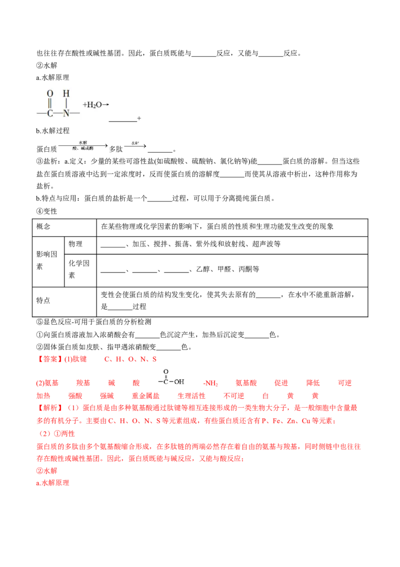 第四章生物大分子单元测试&middot;考点卷-（人教版2019选择性必修3）（解析版）_高化_595801221724高中化学新人教版选择性必修一二三电子版教案PPT课件高中试卷_选择性必修3册（人教版）