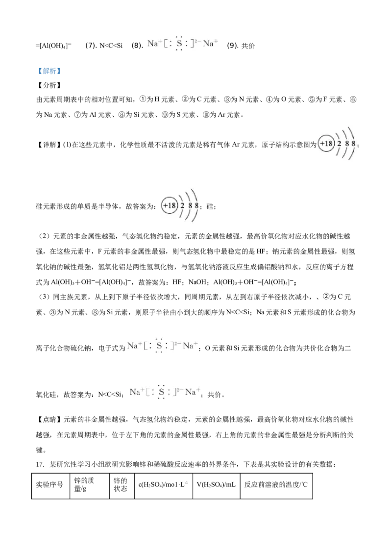 精品解析：山东省德州市2019-2020学年高一下学期期末考试化学试题（解析版）_高化_2025春-人教版高中化学_02新版高中化学必修二_5.试卷习题_期中期末真题