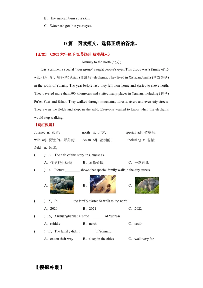 Unit7Summerholidayplans单元主题阅读&ldquo;假期计划&rdquo;-（译林版三起）_单元主题阅读专项训练_2024版