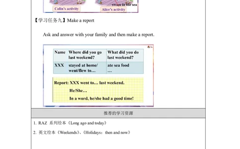 20Unit7IhadagoodtimePartA_国家课_学习任务单_26春四年级上下册人教版_四上英语合集人教版PEP英语四年级上册新教材（教学视频+课件+动画+音频+练习+教案）_17练习资料_《小学英语》