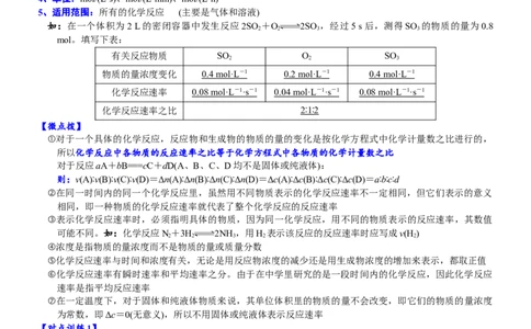 课时6.3.1化学反应速率-2020-2021学年高一化学必修第二册精品讲义（新教材人教版）_高化_2025春-人教版高中化学_02新版高中化学必修二_7.精品讲义