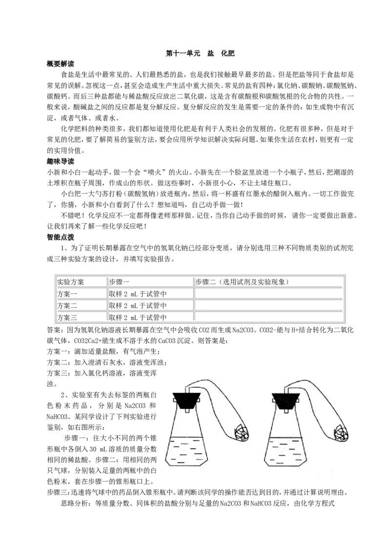 第十一单元盐化肥_初中化学_01.人教版初中化学_01.初中化学课件PPT--教案--试题_初中化学&mdash;课件&mdash;教案&mdash;试题-推荐_9年级下课件教案试题_9年级下教案_第11单元