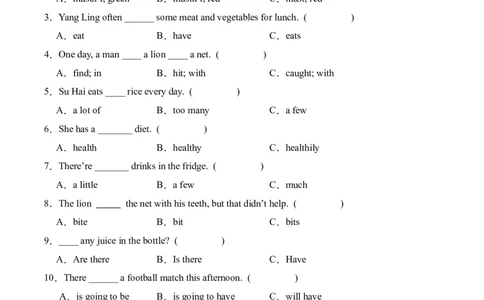 专题16语法提优卷（专项训练）-（译林版三起）_期中总复习