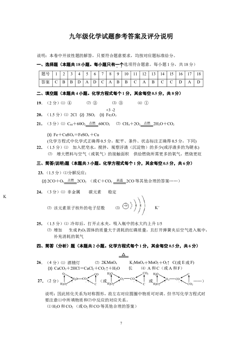 湖北省宜昌市（城区）2012-2013学年第一学期期末调研考试九年级化学试题_初中化学_01.人教版初中化学_01.初中化学课件PPT--教案--试题_初中化学全套_化学试题