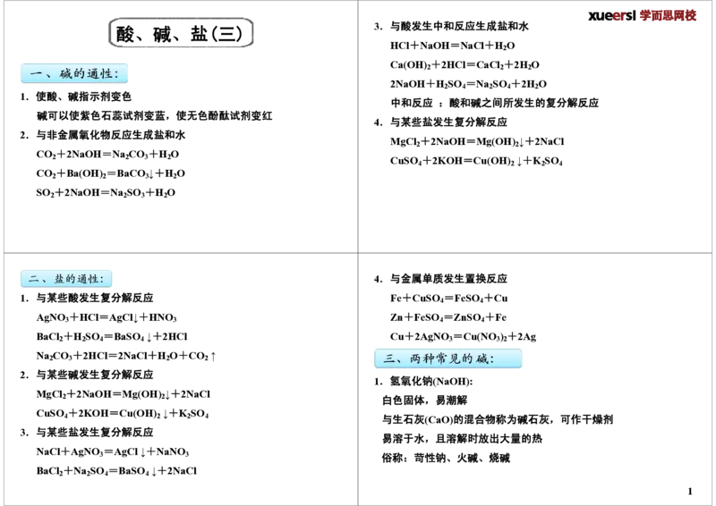 酸、碱、盐（三）_初中化学_01.人教版初中化学_02.初中化学教学视频_2.初中化学--教学视频--带讲义_初三化学年卡55讲_[第8讲]酸、碱、盐（三）