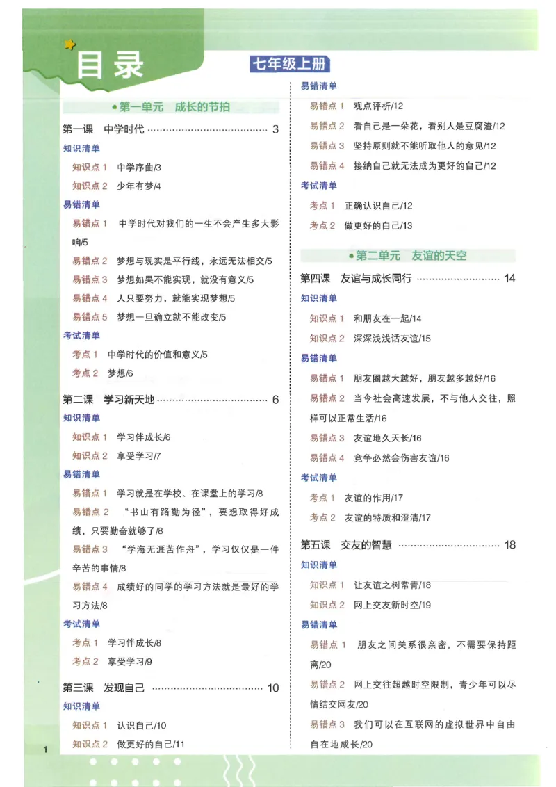 2025版《53初中知识清单》-道法_初中全科《53初中知识清单》2025版