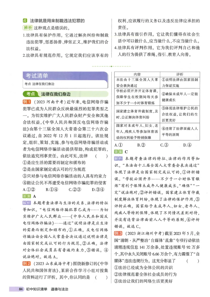 2025版《53初中知识清单》-道法_初中全科《53初中知识清单》2025版