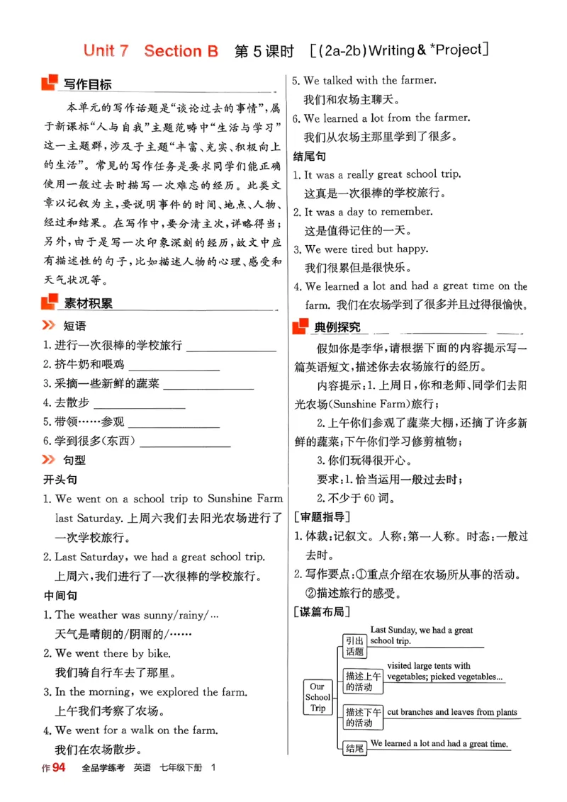 1、2026春全品学练考全国版七下--英语人教--作业手册_3、2026春全品学练考全国版七下--英语RJ