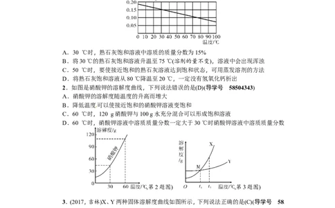 小专题三溶解度曲线及其应用_初中化学_01.人教版初中化学_07.初中化学中考总复习_2018年（聚焦新中考）人教版_2018年（聚焦新中考）人教版第2篇考点跟踪专题突破练习全套