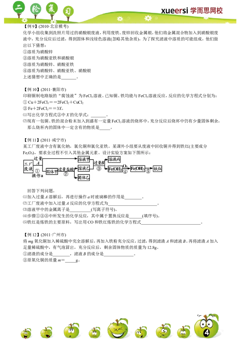 第6讲_初中化学_01.人教版初中化学_03.初中化学专项视频_[7975]2013年初三化学中考总复习15讲_第6讲金属和金属材料（二）