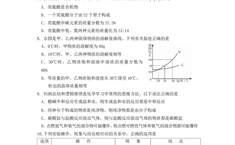 湖南省张家界市2018年中考化学试题（word版，含答案）(1)_初中化学_01.人教版初中化学_06.初中化学中考真题