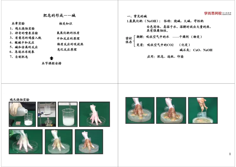 肥皂的形成&mdash;&mdash;碱_初中化学_01.人教版初中化学_04.初中化学实验视频_课外化学实验兴趣_第15讲肥皂的形成&mdash;&mdash;碱