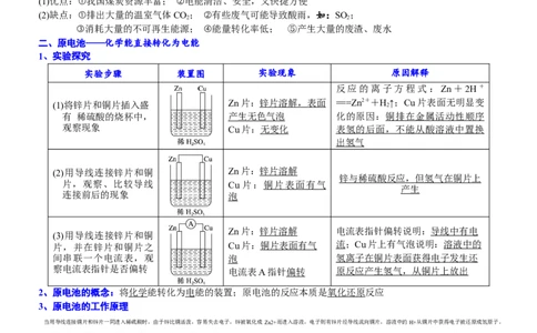 课时6.2.1化学反应与电能-2020-2021学年高一化学必修第二册精品讲义（新教材人教版）_高化_2025春-人教版高中化学_02新版高中化学必修二_7.精品讲义