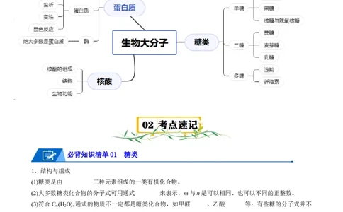 第四章生物大分子速记清单-（人教版2019选择性必修3）（学生版）_高化_595801221724高中化学新人教版选择性必修一二三电子版教案PPT课件高中试卷_选择性必修3册（人教版）_知识清单
