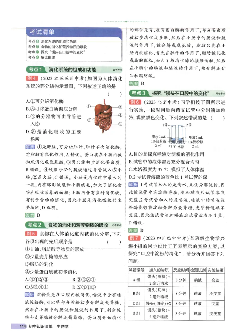 2025版《53初中知识清单》-生物_初中全科《53初中知识清单》2025版