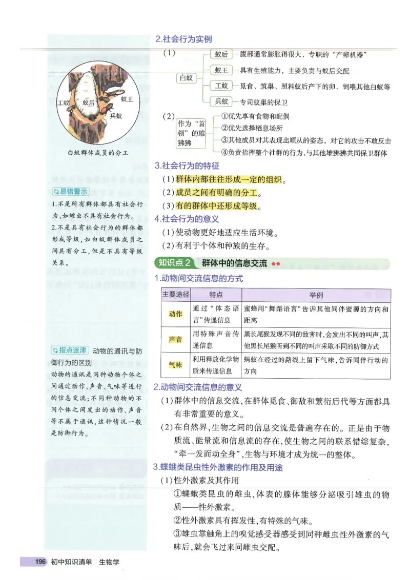 2025版《53初中知识清单》-生物_初中全科《53初中知识清单》2025版