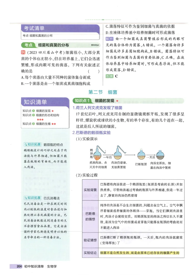 2025版《53初中知识清单》-生物_初中全科《53初中知识清单》2025版