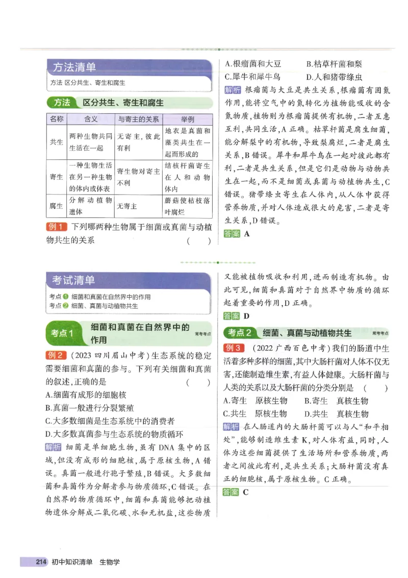 2025版《53初中知识清单》-生物_初中全科《53初中知识清单》2025版