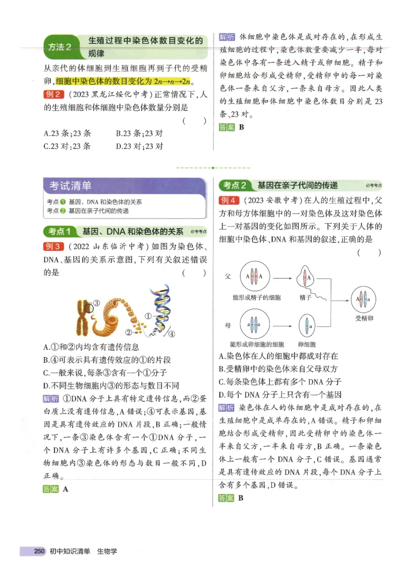 2025版《53初中知识清单》-生物_初中全科《53初中知识清单》2025版
