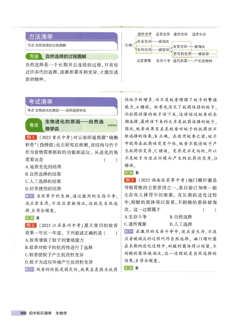 2025版《53初中知识清单》-生物_初中全科《53初中知识清单》2025版