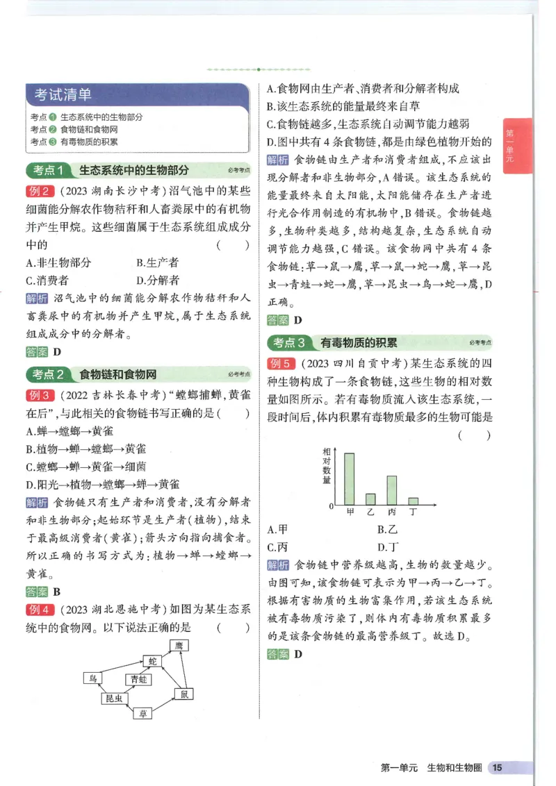 2025版《53初中知识清单》-生物_初中全科《53初中知识清单》2025版
