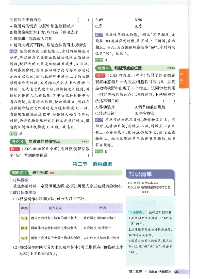 2025版《53初中知识清单》-生物_初中全科《53初中知识清单》2025版