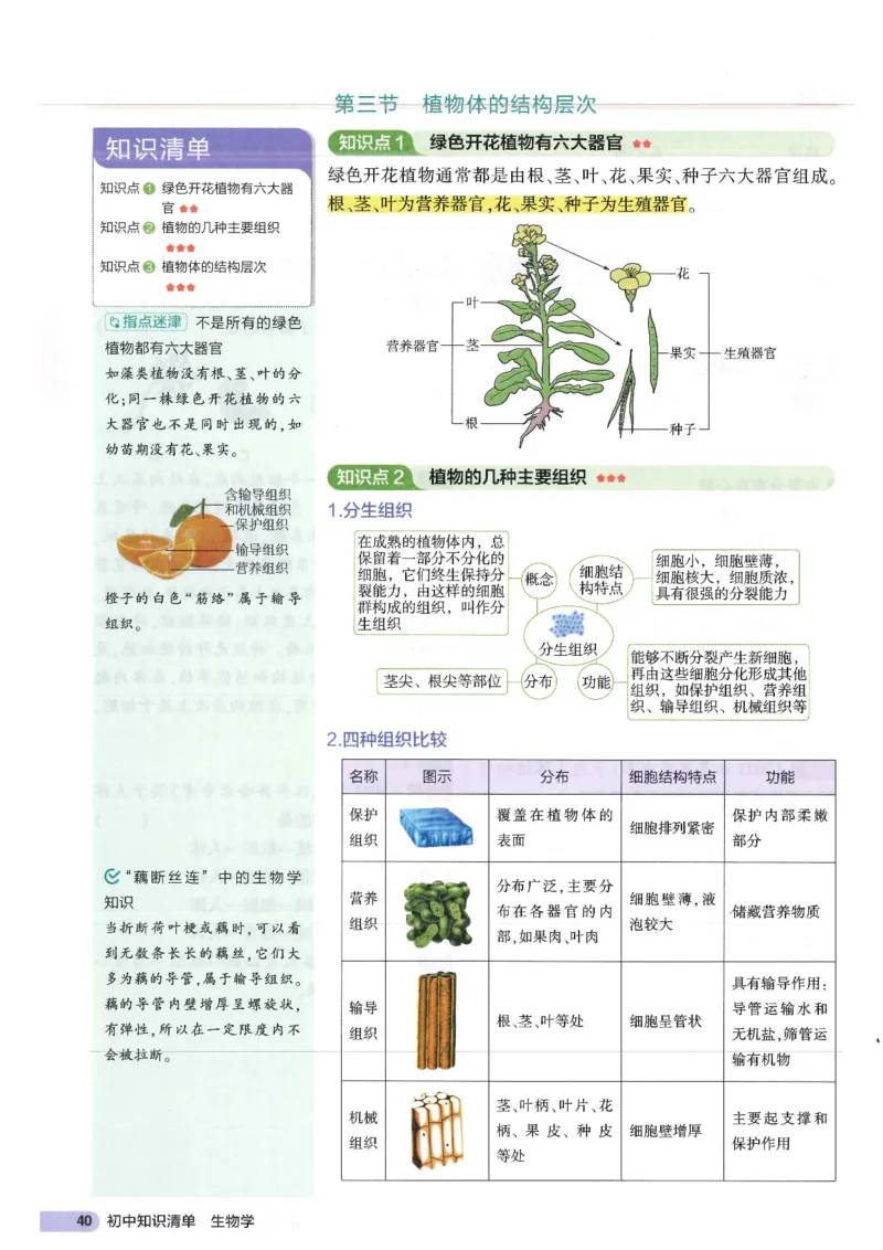 2025版《53初中知识清单》-生物_初中全科《53初中知识清单》2025版