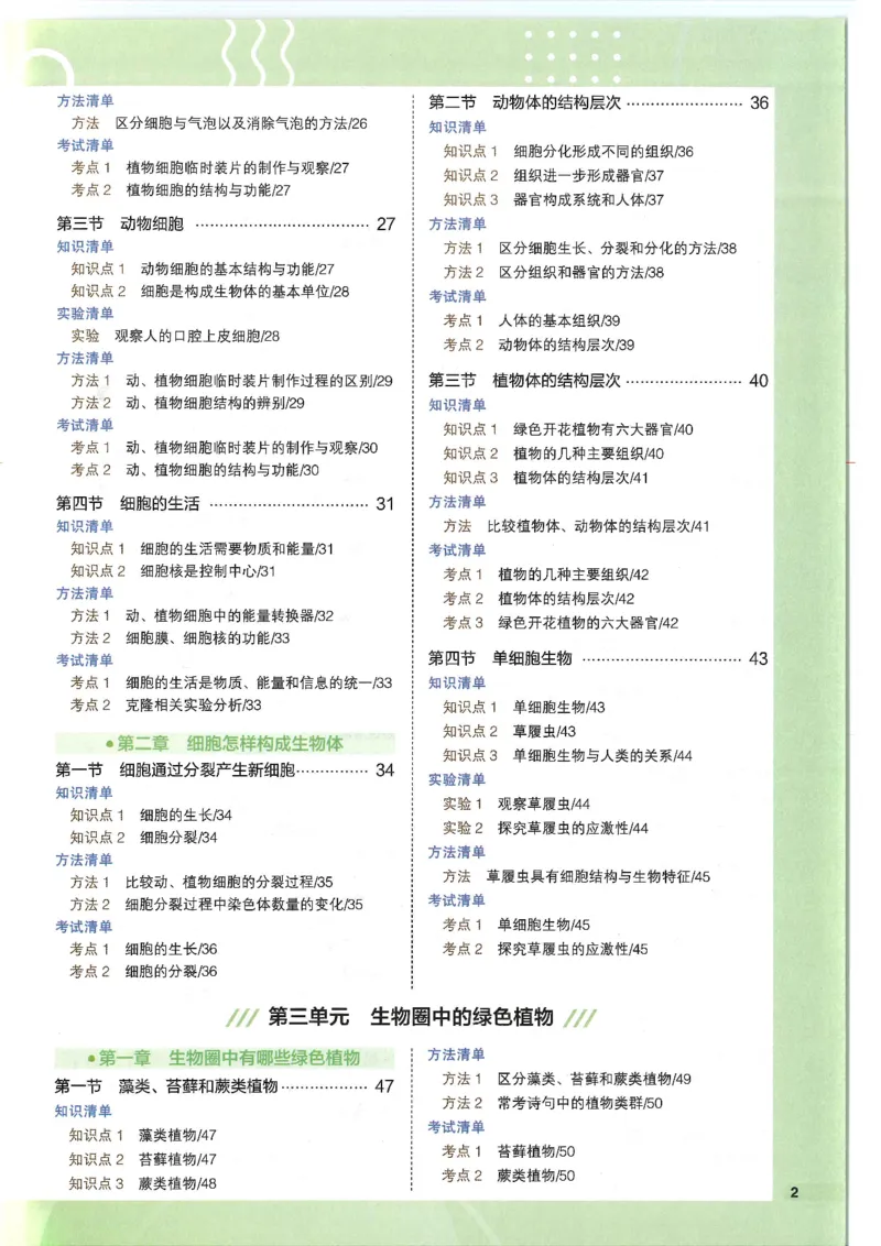 2025版《53初中知识清单》-生物_初中全科《53初中知识清单》2025版