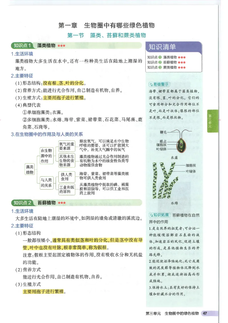 2025版《53初中知识清单》-生物_初中全科《53初中知识清单》2025版