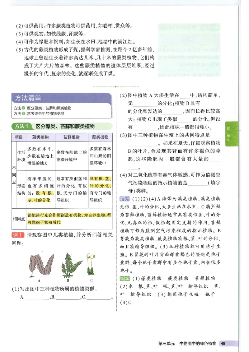 2025版《53初中知识清单》-生物_初中全科《53初中知识清单》2025版