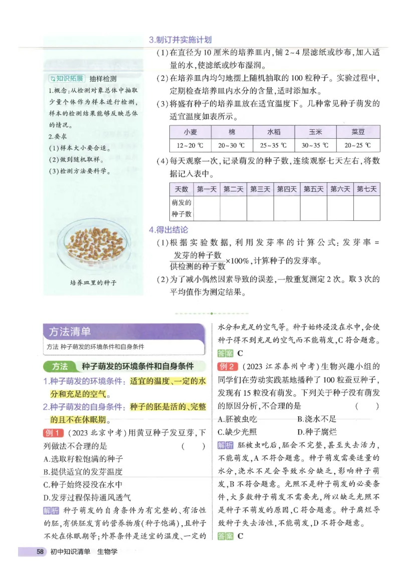 2025版《53初中知识清单》-生物_初中全科《53初中知识清单》2025版