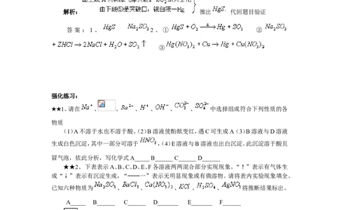 竞赛专题辅导8：物质的鉴别与推断_初中化学_01.人教版初中化学_01.初中化学课件PPT--教案--试题_初中化学全套_化学试题_初中化学竞赛专题辅导