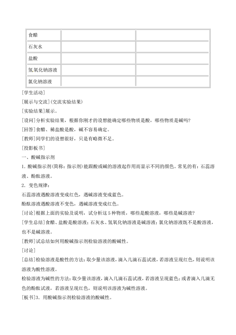 常见的酸和碱教案-人教版化学初三下第十单元10.1_初中化学_01.人教版初中化学_01.初中化学课件PPT--教案--试题_初中化学&mdash;课件&mdash;教案&mdash;试题-推荐_9年级下课件教案试题_9年级下教案