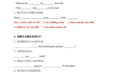 期末易错题分类汇编根据中文提示完成句子（综合篇）译林版（三起）六年级下册（答案版）_专项练习