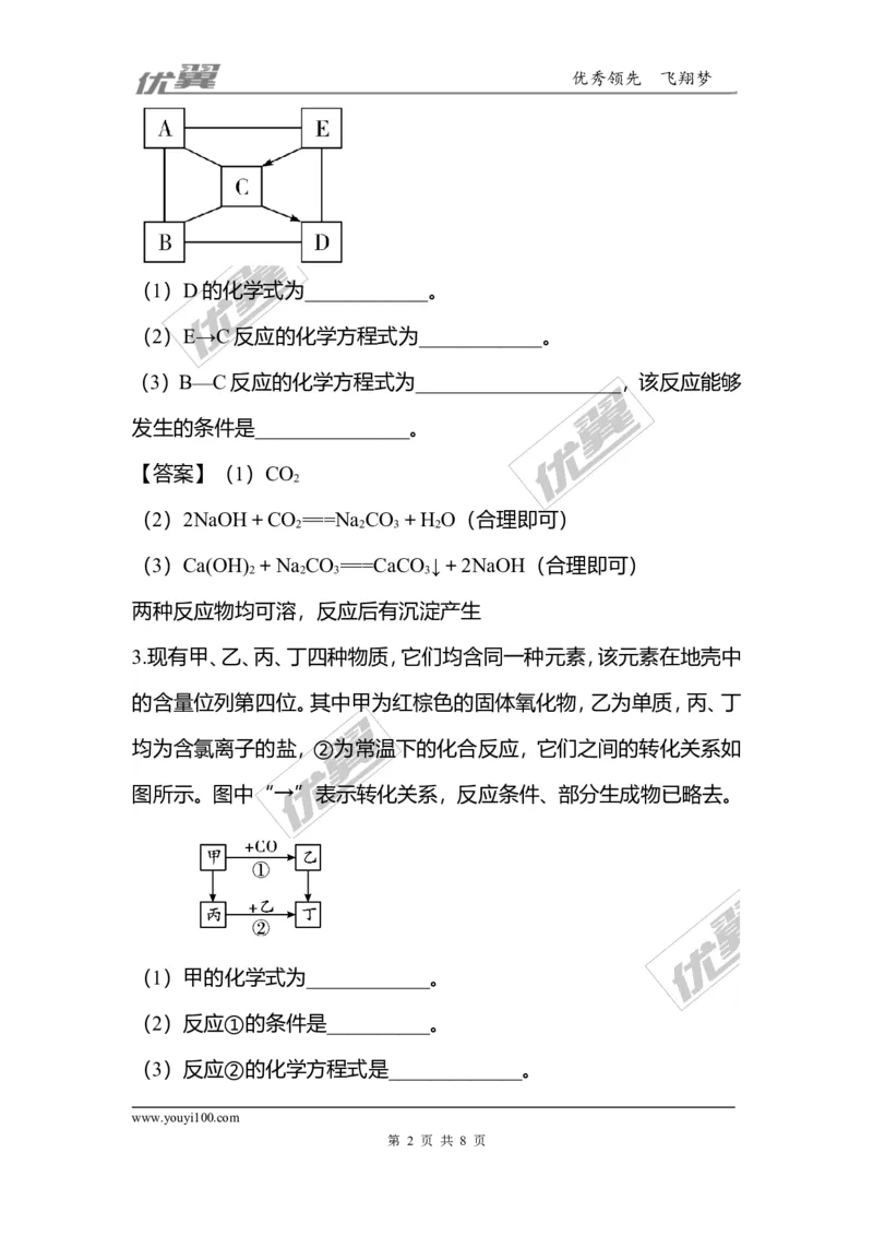 化学重难题型补充题库-物质的推断_初中化学_01.人教版初中化学_01.初中化学课件PPT--教案--试题_初中化学全套(课件--教案--配套)_18年初中化学9年级上_18秋九化上(RJ)--7.复习资料