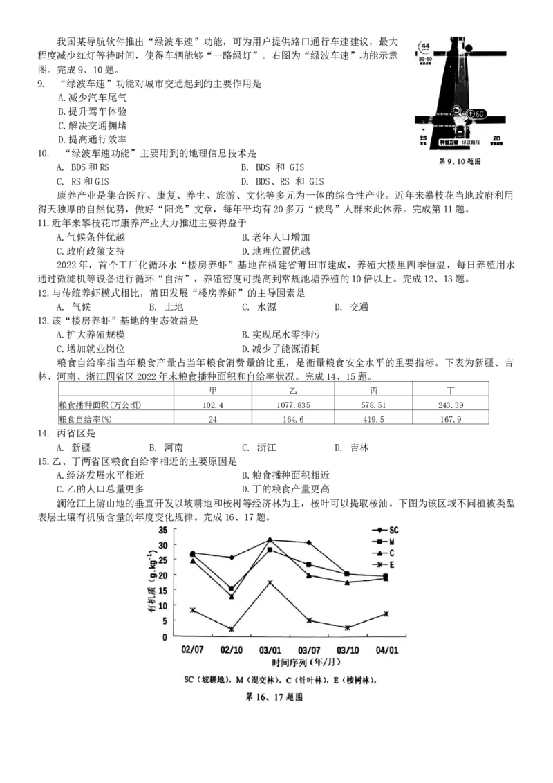 2024届浙江省县域教研联盟高三三模地理试题_2024年5月_01按日期_11号_2024届浙江省县域教研联盟高三下学期二模_2024届浙江省县域教研联盟高三三模地理试题