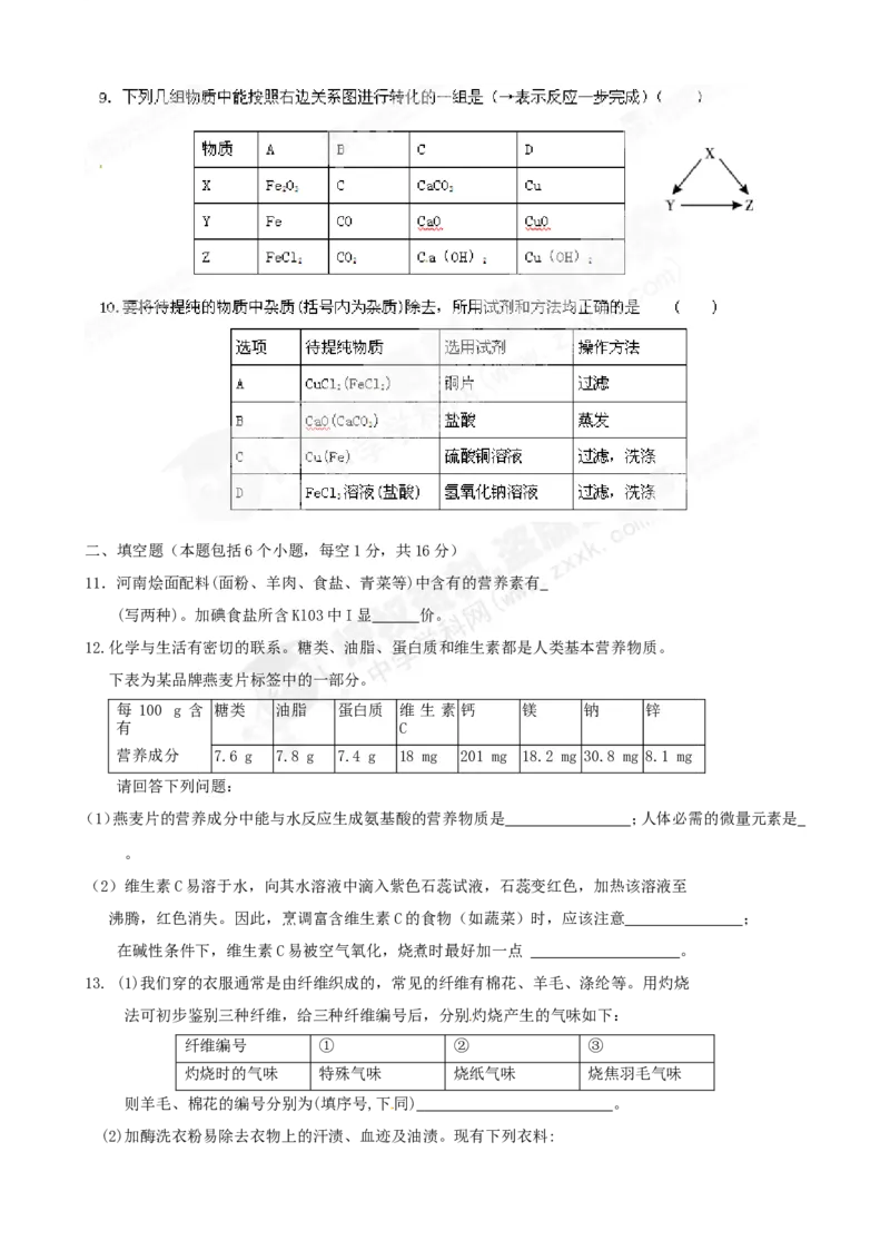 （人教版）九年级下册：第11单元综合技能过关训练_初中化学_01.人教版初中化学_01.初中化学课件PPT--教案--试题_初中化学18年试卷_人教版九年级化学下册2018