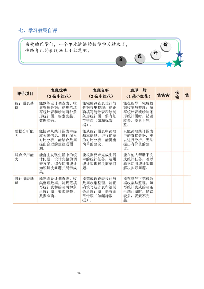第4单元统计表和条形统计图(一)（大单元整体教学设计）数学苏教版三年级数学下册（新教材）_A151三年级下册数学（苏教版）_2026春新版_第二套_04大单元教学设计