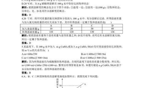 同步测控优化训练（课题2　溶解度）_初中化学_01.人教版初中化学_01.初中化学课件PPT--教案--试题_初中化学18年试卷_人教版九年级化学下册2018