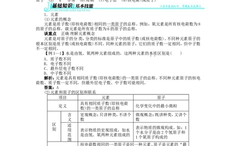 新人教版九年级化学上册例题精讲：第3单元课题3元素_初中化学_01.人教版初中化学_01.初中化学课件PPT--教案--试题_初中化学全套_化学教案