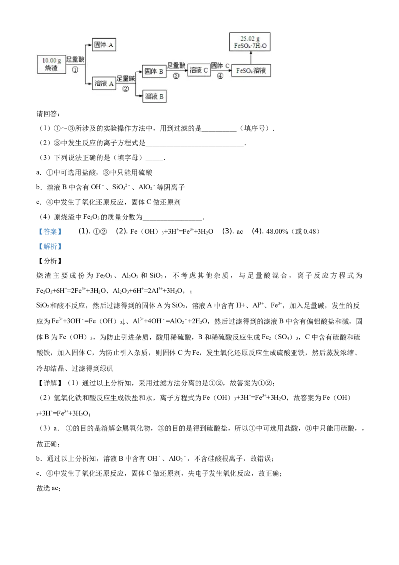 精品解析：北京市海淀区首都师范大学附属中学2019-2020学年高一下学期适应性考试化学试题（解析版）_高化_2025春-人教版高中化学_02新版高中化学必修二_5.试卷习题_期中期末真题