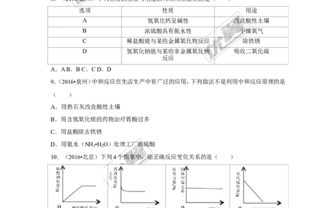 （第三辑）第10单元酸和碱_初中化学_01.人教版初中化学_01.初中化学课件PPT--教案--试题_初中化学全套(课件--教案--配套)_18年初中化学9年级上_18秋九化上(RJ)--7.复习资料_4.真题汇编